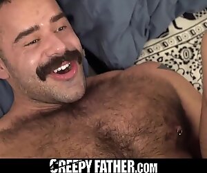Creep stepdad unloads warm cum on stepson'_s face
