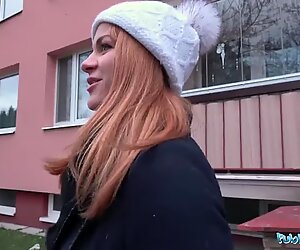 Public Agent Russian redhead takes cash for romp