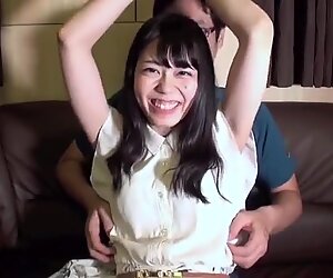 Japanese cute girl tickling